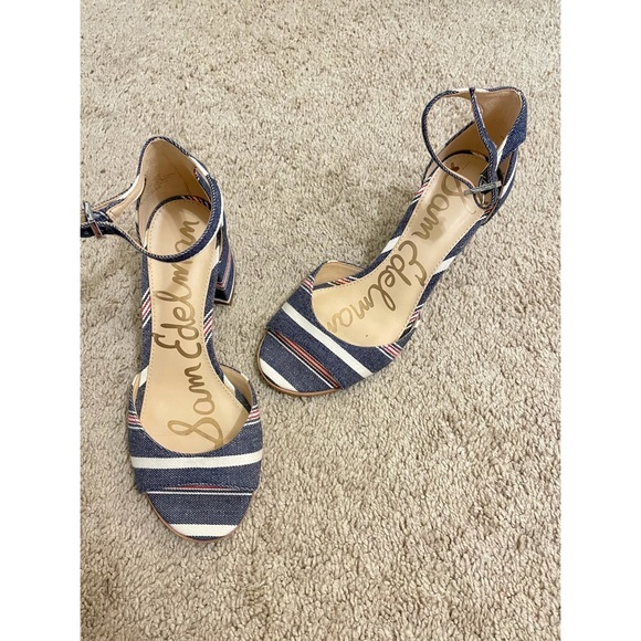 2/$25✨Sam Edelman Susie Heeled Sandal Striped 5.5 - Picture 6 of 7